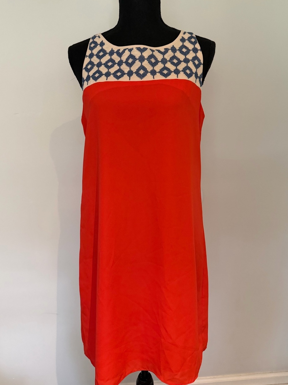 THML Bohemian Embroidered Sleeveless Shift Dress  - Size Medium